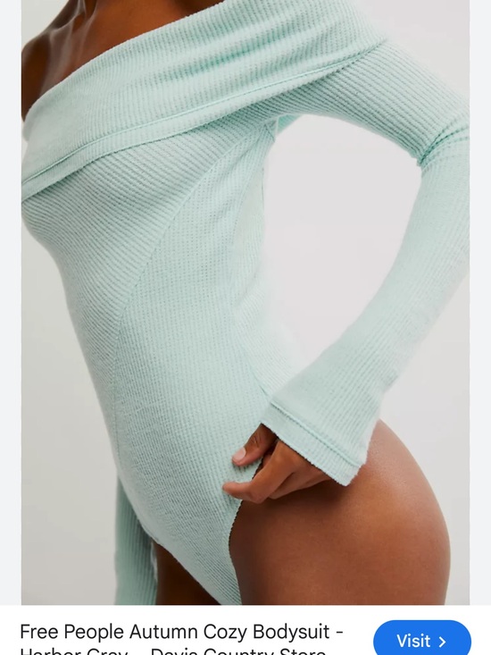 Free People Tops - Free People Off-Shoulder Ribbed Bodysuit in Light Mint